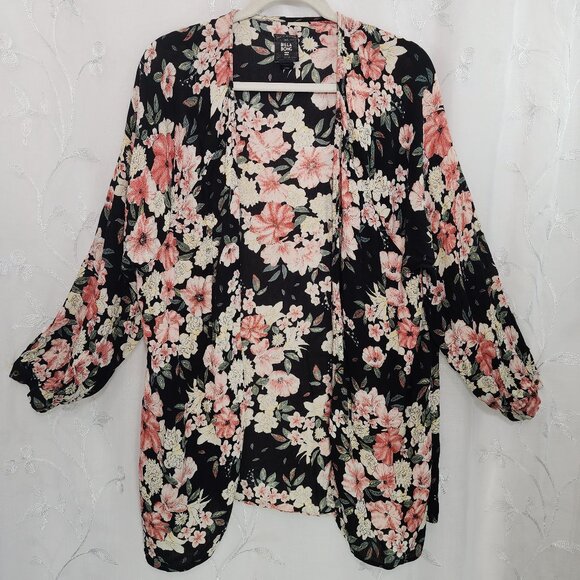 Billabong, Floral, Long Sleeved, Open Face Cardigan/Kimono - Picture 1 of 6